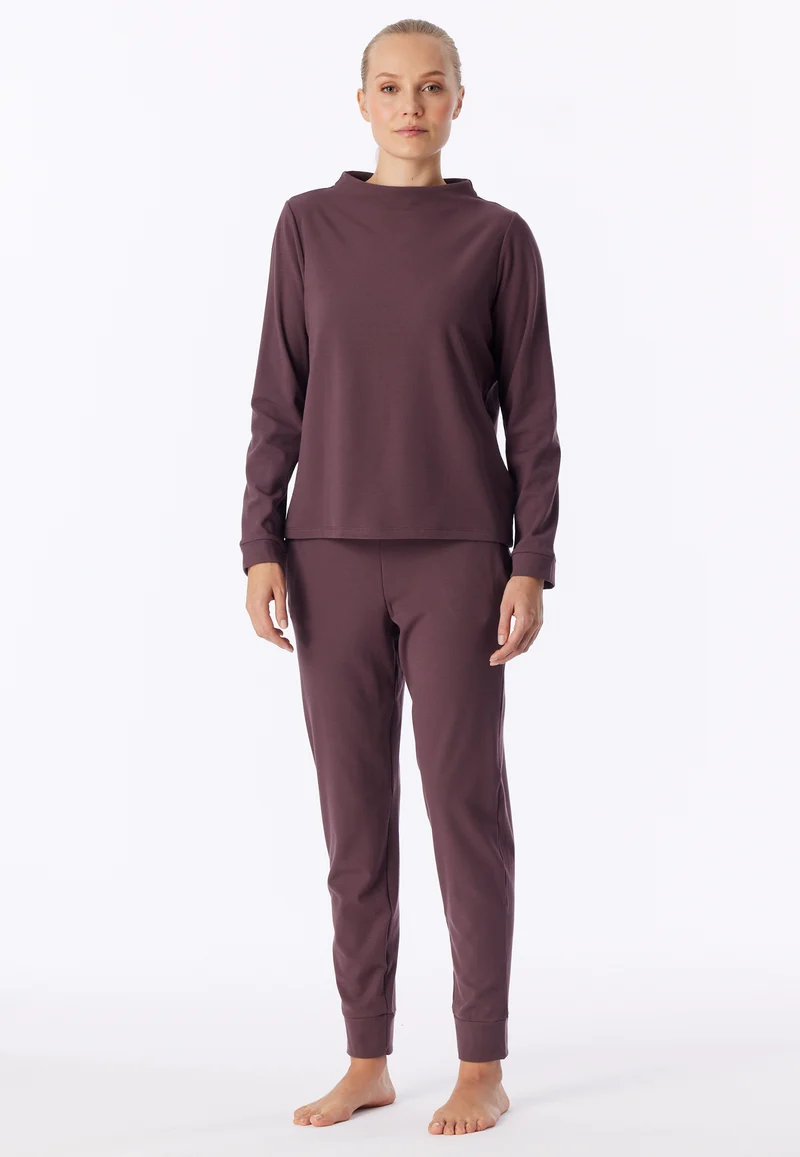 Schlafanzug mit Bündchen Bordeaux - Selected Premium Warming