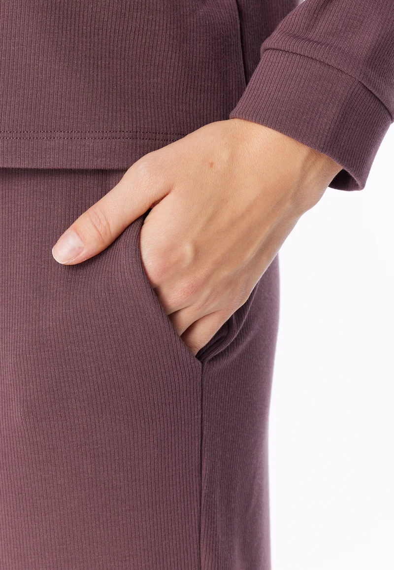 Schlafanzug mit Bündchen Bordeaux - Selected Premium Warming