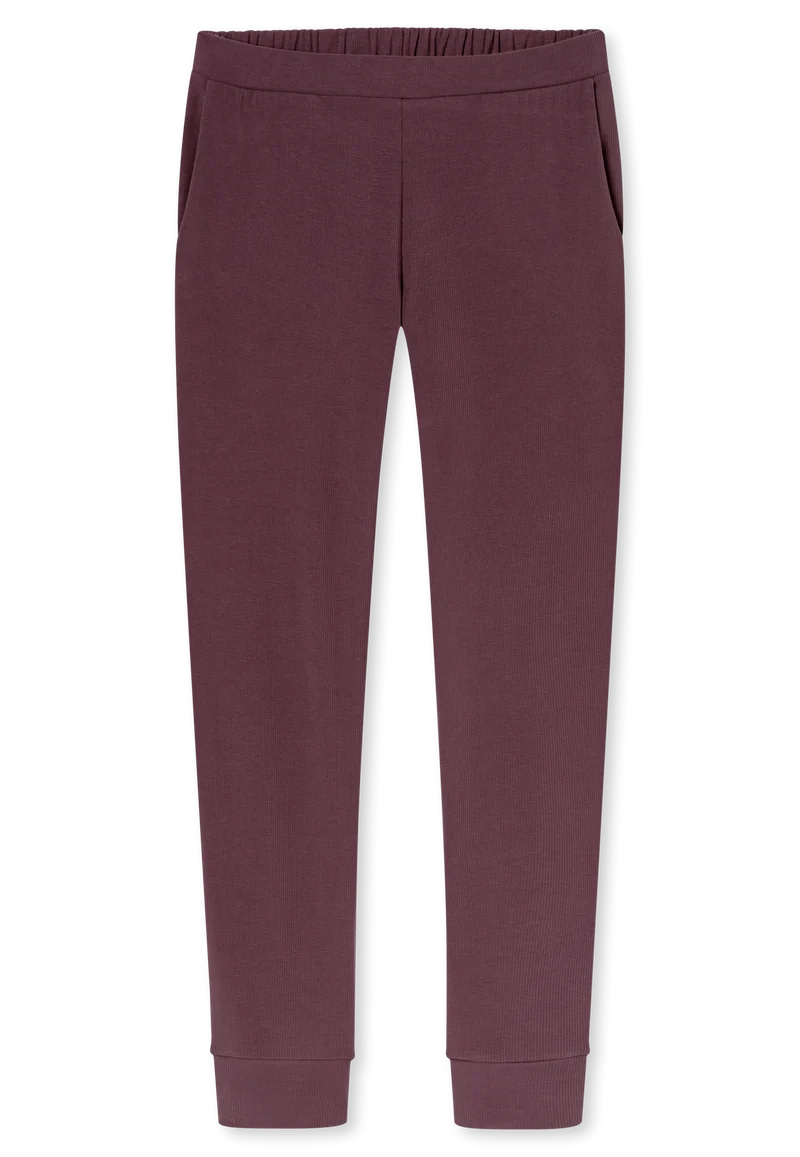 Schlafanzug mit Bündchen Bordeaux - Selected Premium Warming