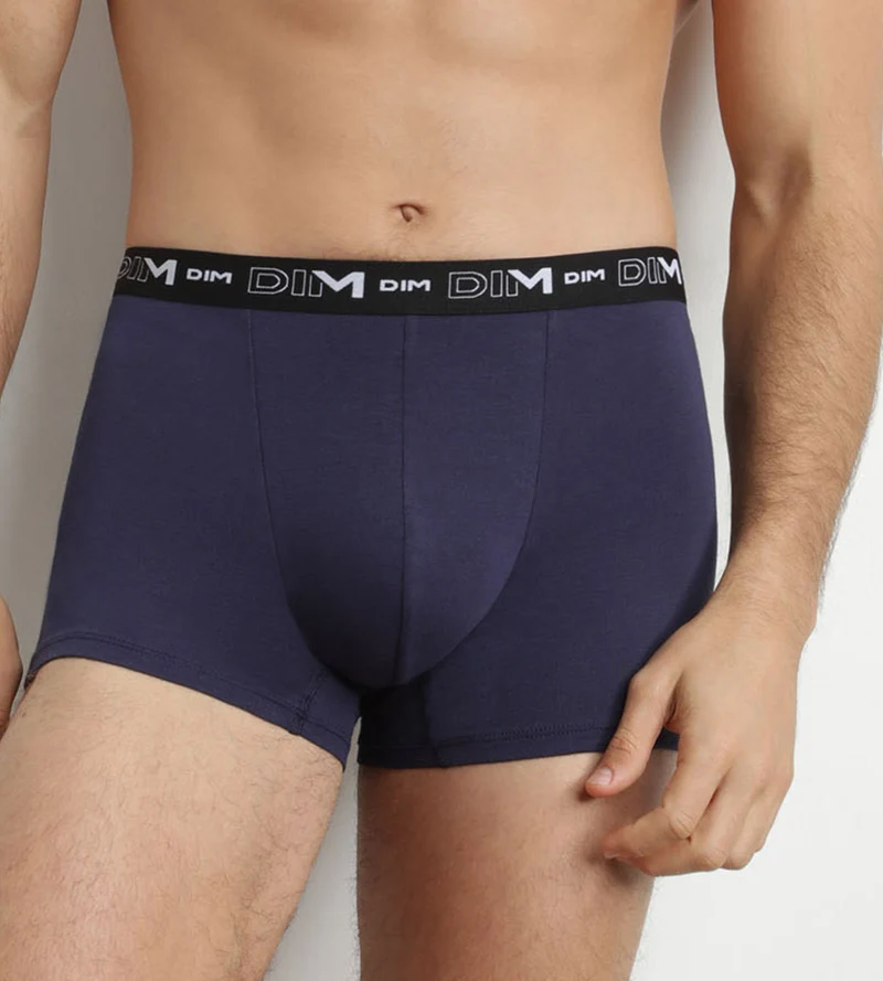 Lot de 2 Boxers homme Rouge Bleu ceinture contrastée Dim Coton Stretch