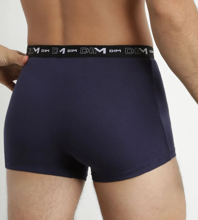Lot de 2 Boxers homme Rouge Bleu ceinture contrastée Dim Coton Stretch
