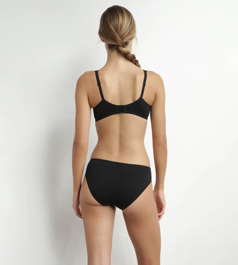 Soutien-gorge emboîtant avec armatures Noir Generous Coton Bio Dim