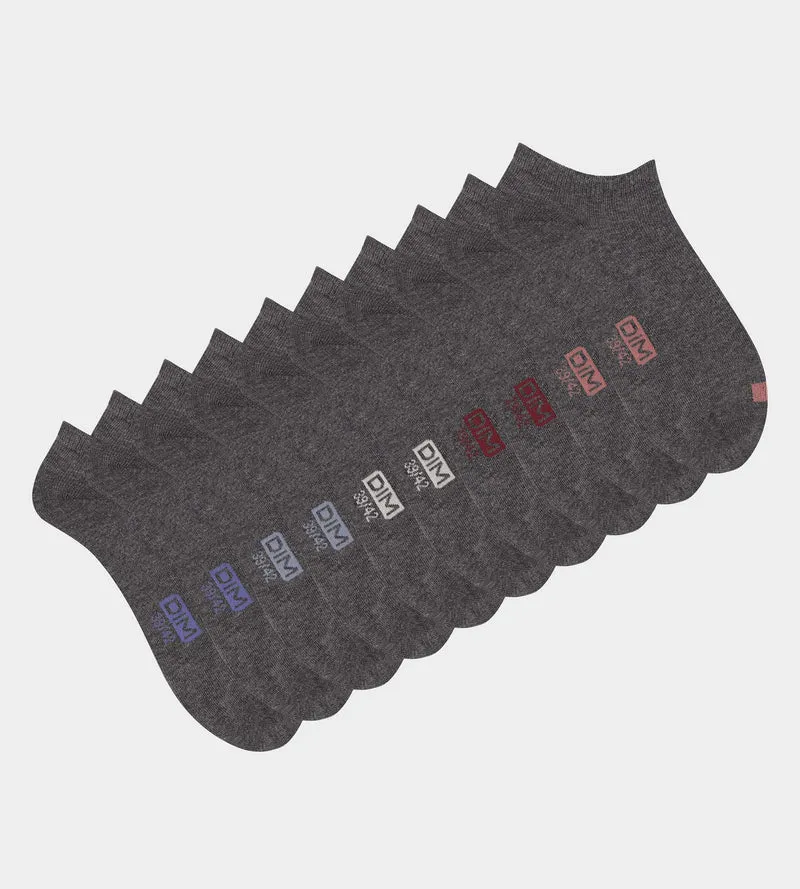 Lot de 5 paires de socquettes homme en coton Gris à vignettes EcoDim
