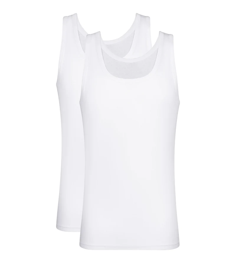 Lot de 2 débardeurs homme en coton Blanc EcoDim