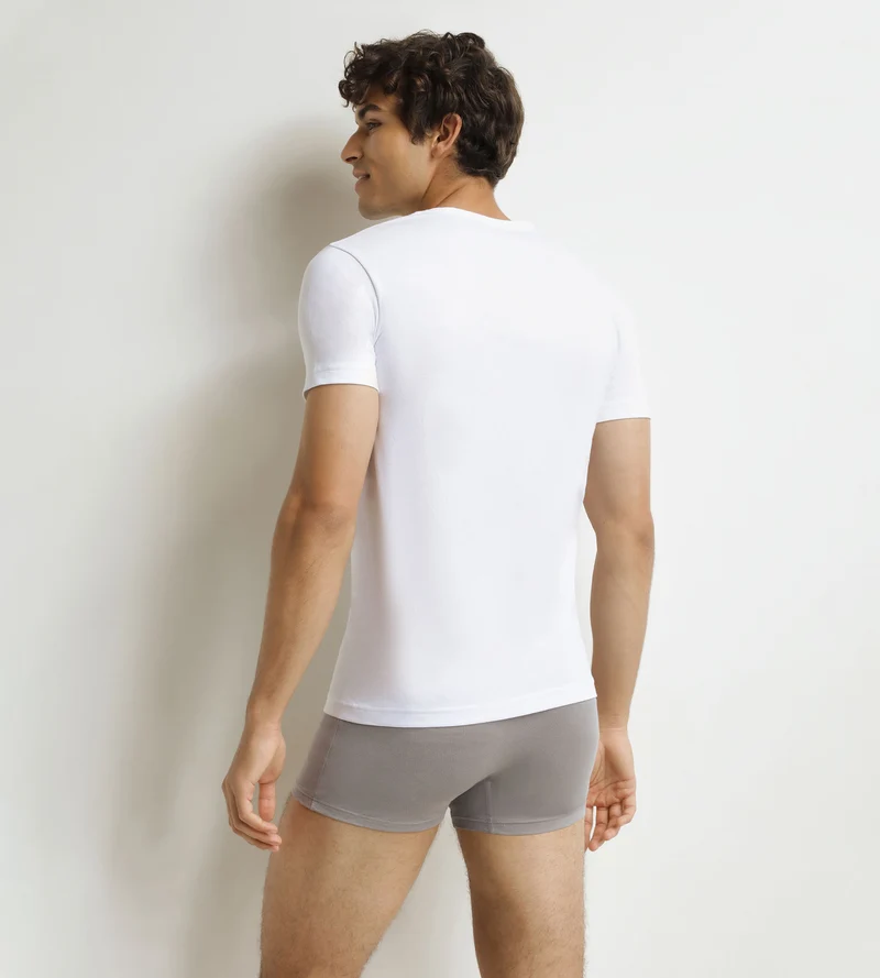 Lot de 2 t-shirts homme en coton blanc à col en V EcoDim