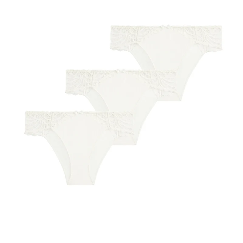 Lot de trois slips ivoire Pampelune