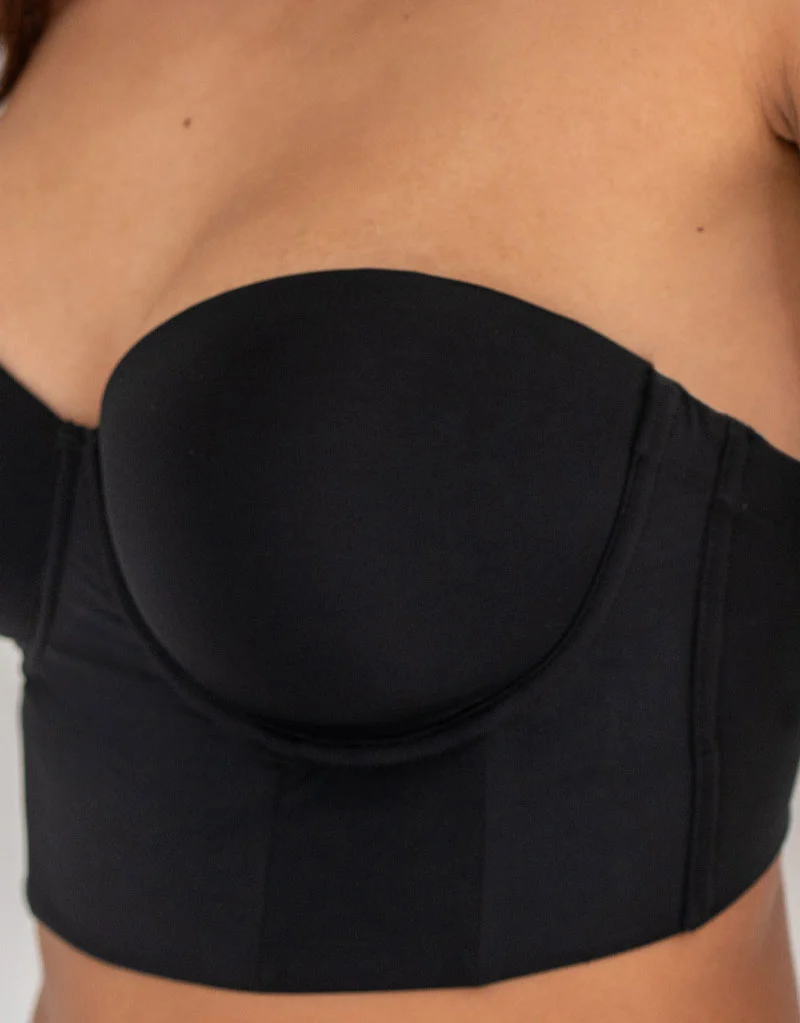 Pour Moi Definitions Low Back Bustier Black
