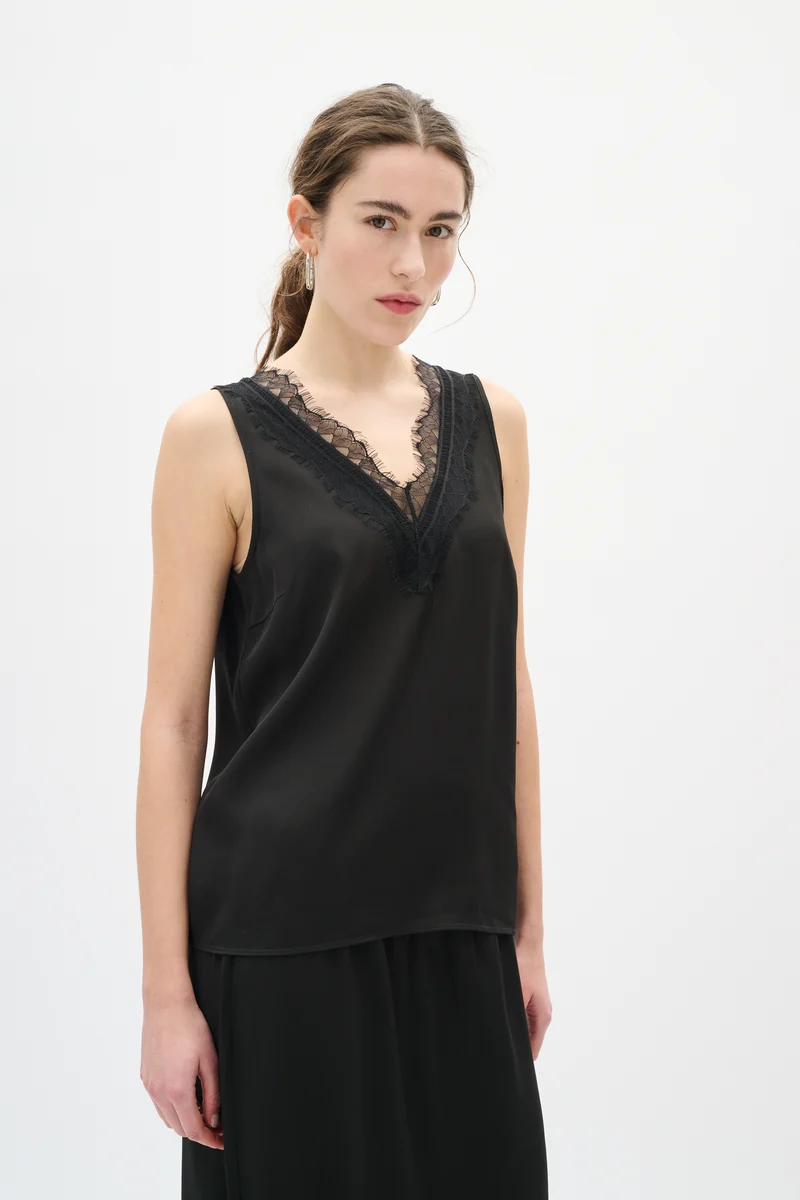 Camisole soyeuse avec dentelle Danica