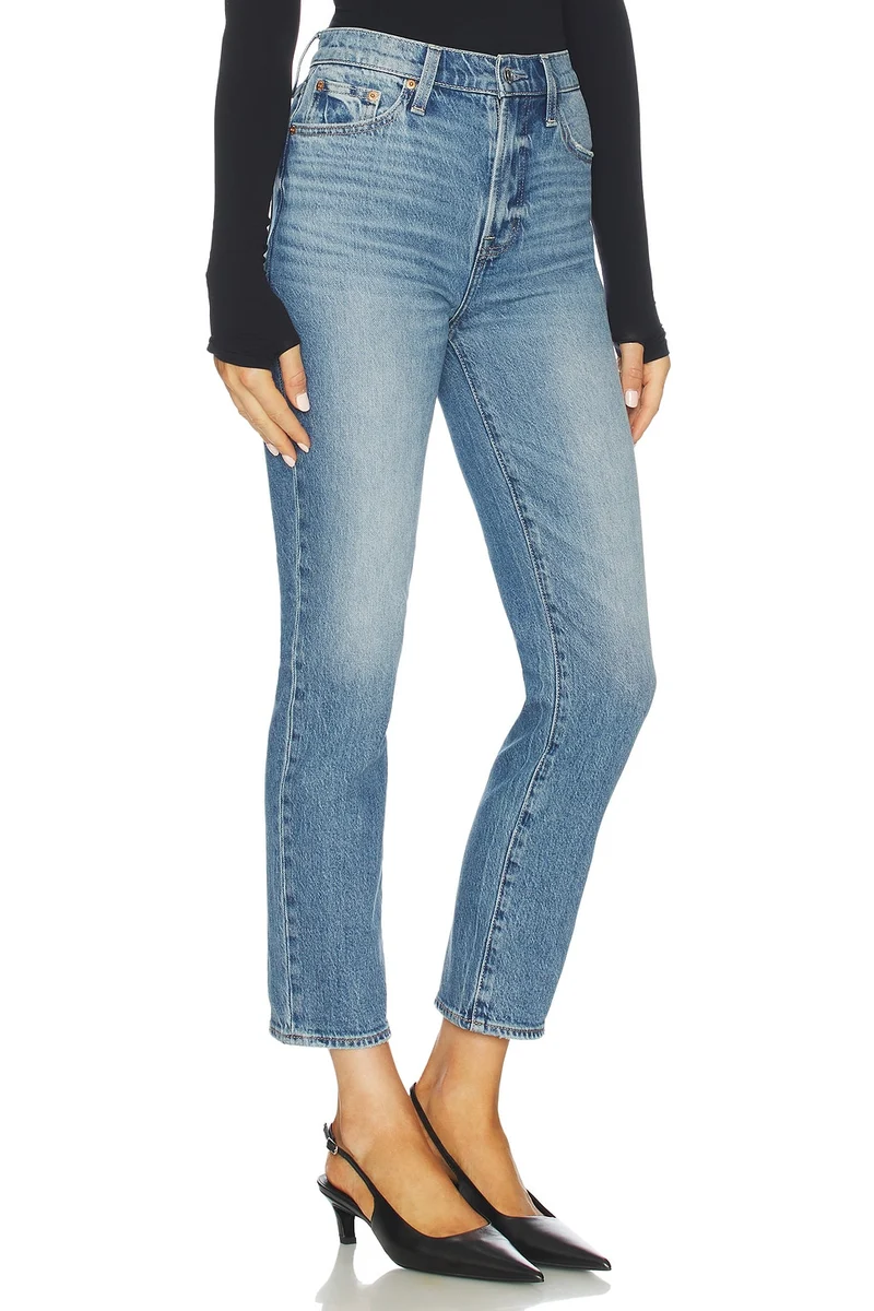Jeans ajusté à taille haute Bri