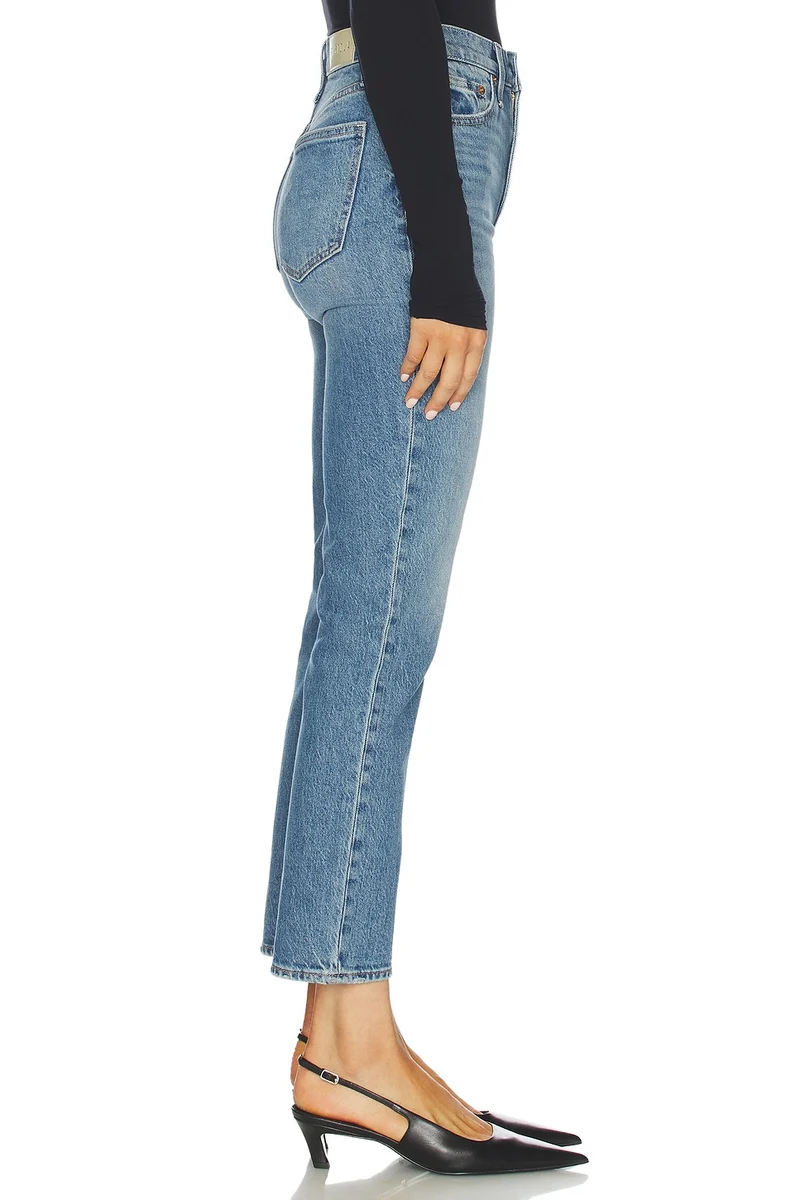 Jeans ajusté à taille haute Bri