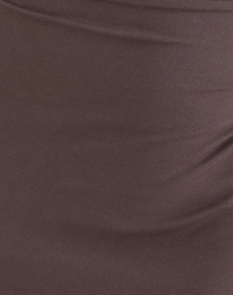 Mini-robe Trudita à manches trois-quarts en jersey de rayonne, couleur « Peppercorn Brown »