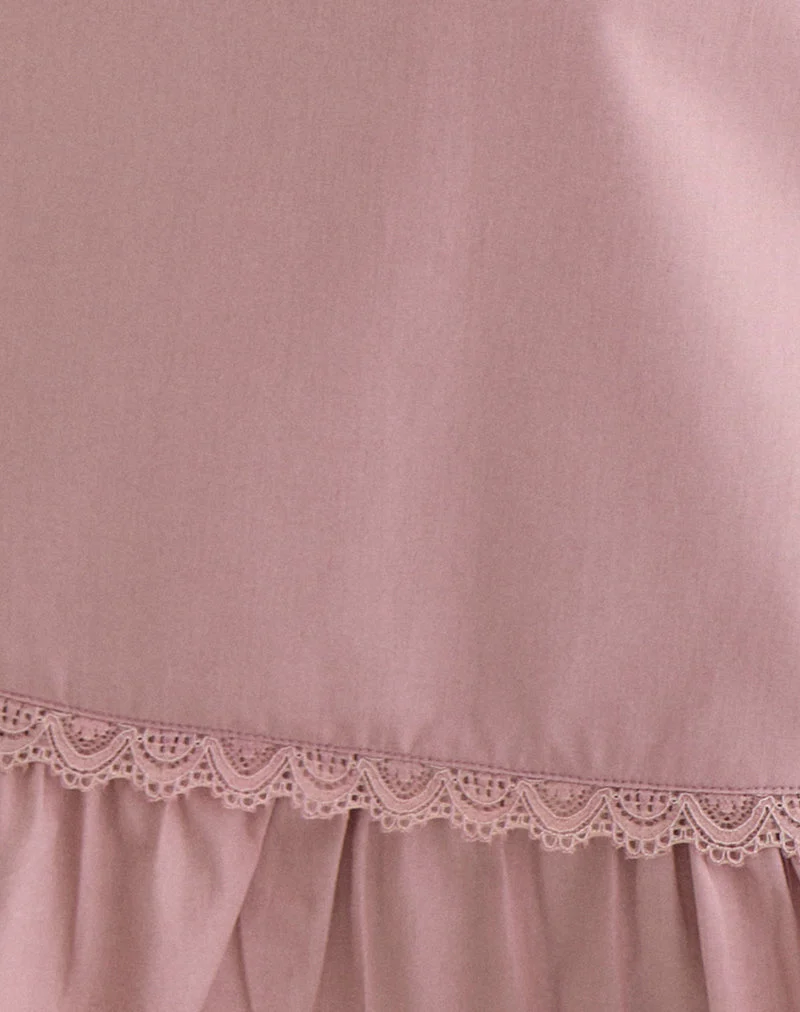 Mini-robe Tavita en popeline rose poudré
