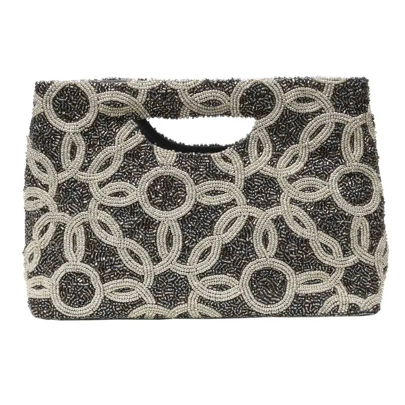 Pochette perlée cercles croisés - Tiana NY