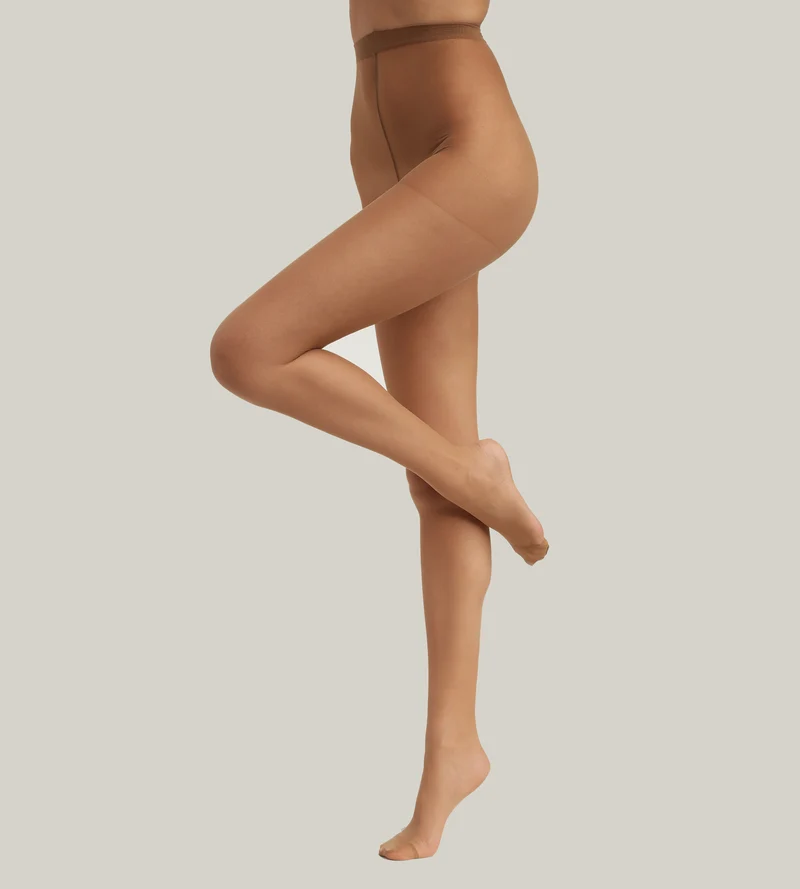 Lot de 3 collants femme en voile transparent Beige Dim Trio Rouge