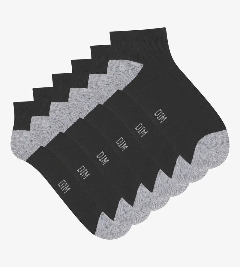 Lot de 3 paires de socquettes femme en coton Noir et Gris EcoDim Sport