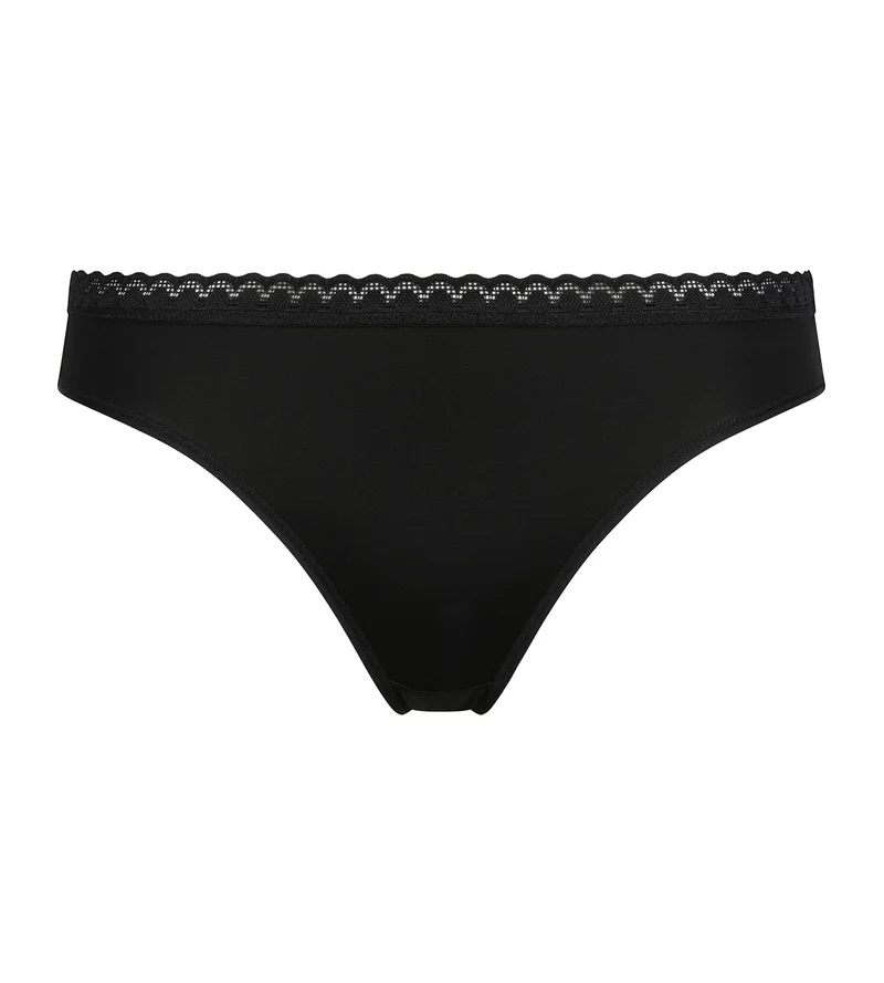 Culotte femme en microfibre et ceinture en tulle Noir Daily Micro