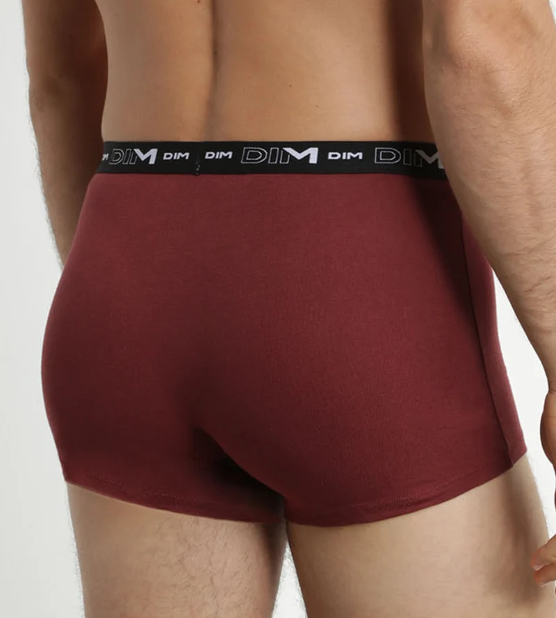 Lot de 3 boxers homme en coton Rouge Vert Dim Coton Stretch
