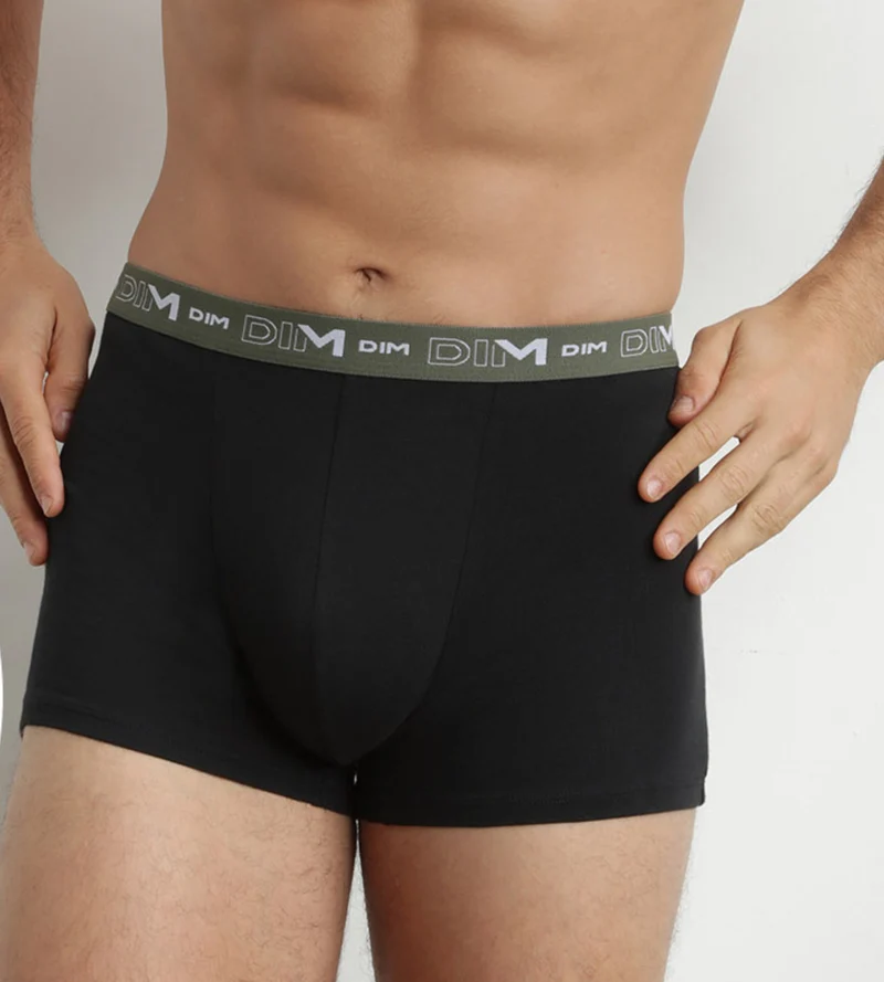Lot de 3 boxers homme en coton Bleu Orange Dim Coton Stretch