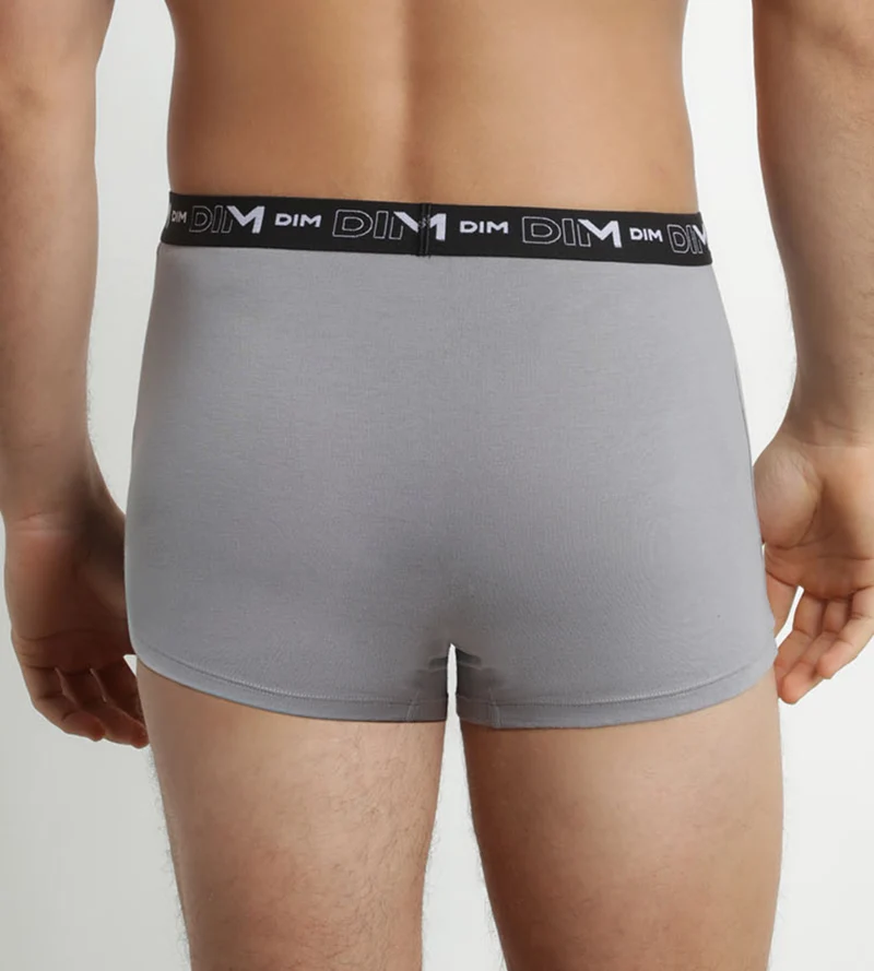 Lot de 2 Boxers homme Blanc Gris ceinture contrastée Dim Coton Stretch