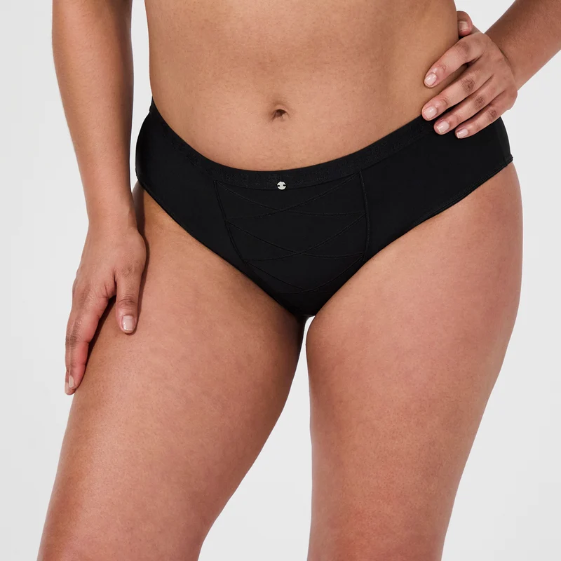 Lot de trois culottes ventre plat noir Just micro