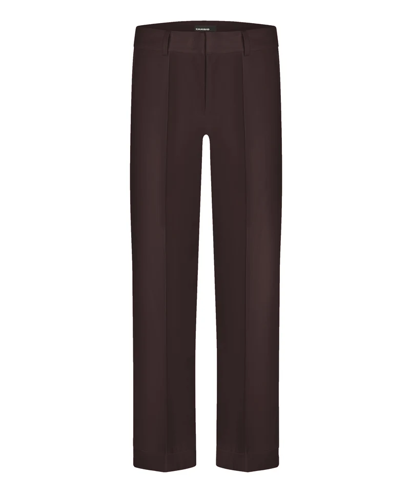 Pantalon droit plissé à revers Grace