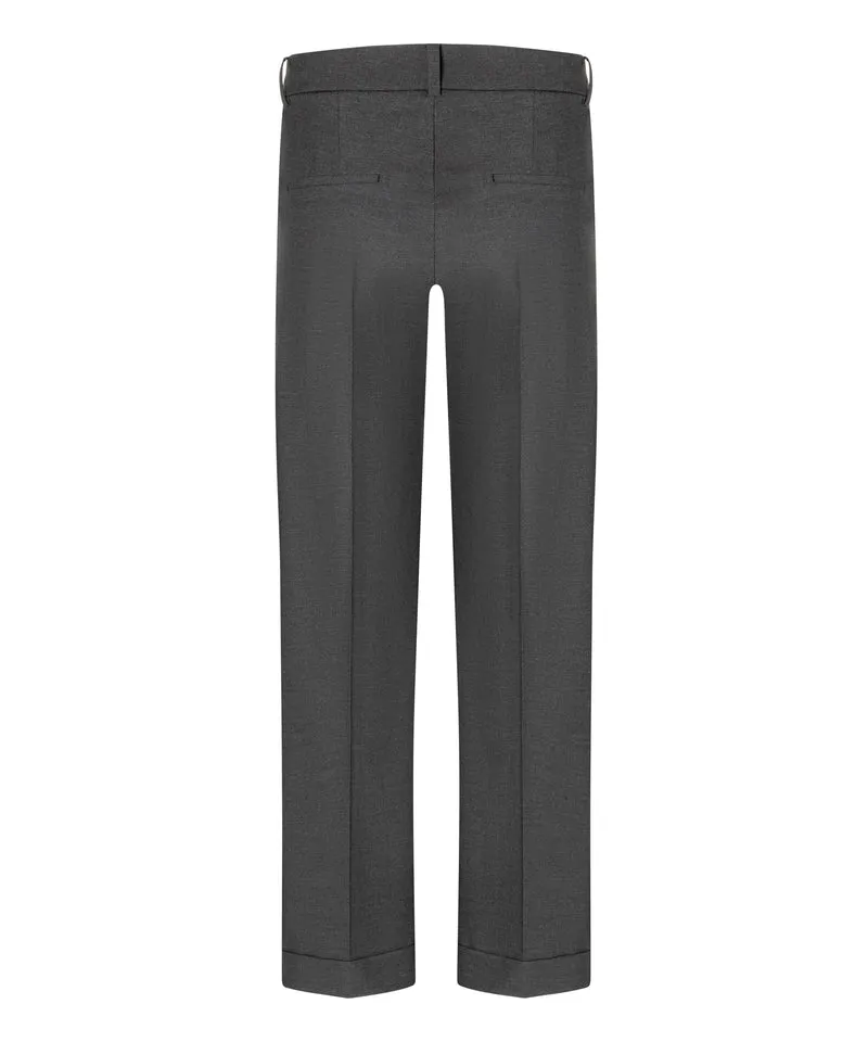 Pantalon droit plissé à revers Grace