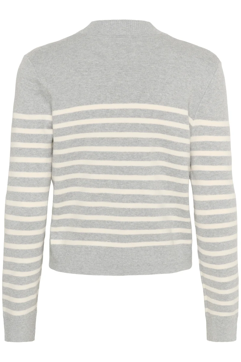 Cardigan rayé en coton avec col V Wallis