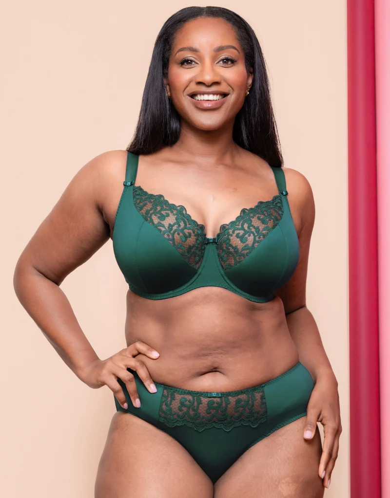 Flirtelle Swirl Balcony Bra Emerald