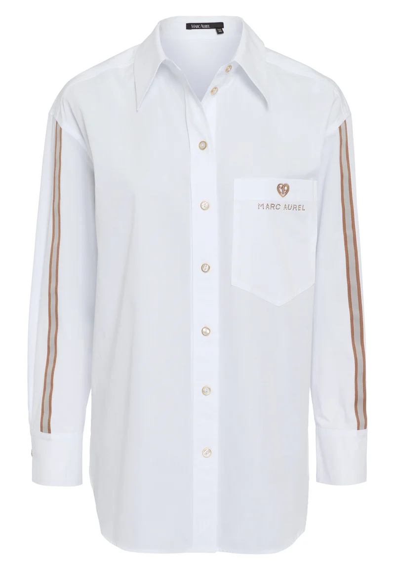 Chemisier en coton avec bandes et logo