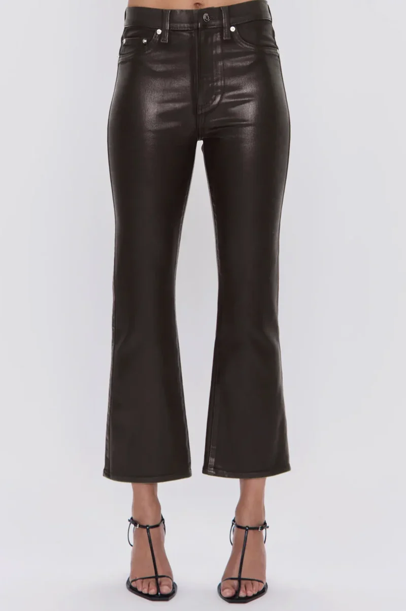 Jeans bootcut en faux cuir Lennon - Mocha