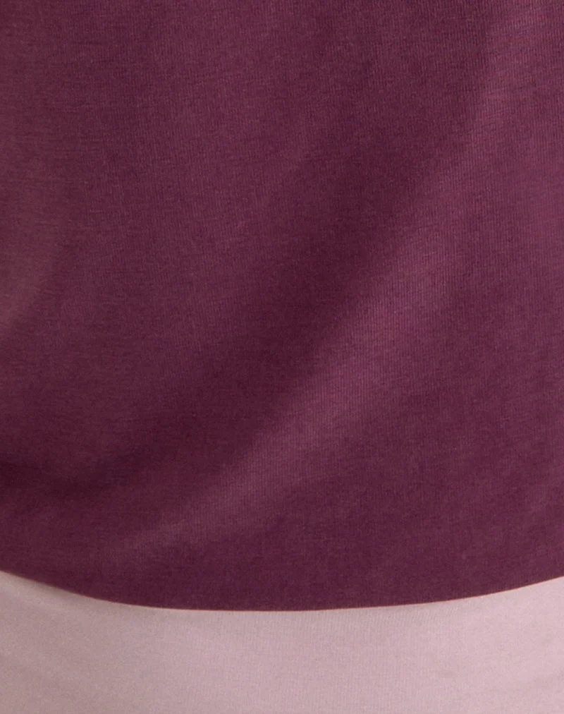Haut à une épaule Sobiya en cupro, violet foncé et rose poudré