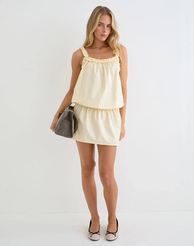 Mini-robe Shasta en popeline couleur « Buttermilk »