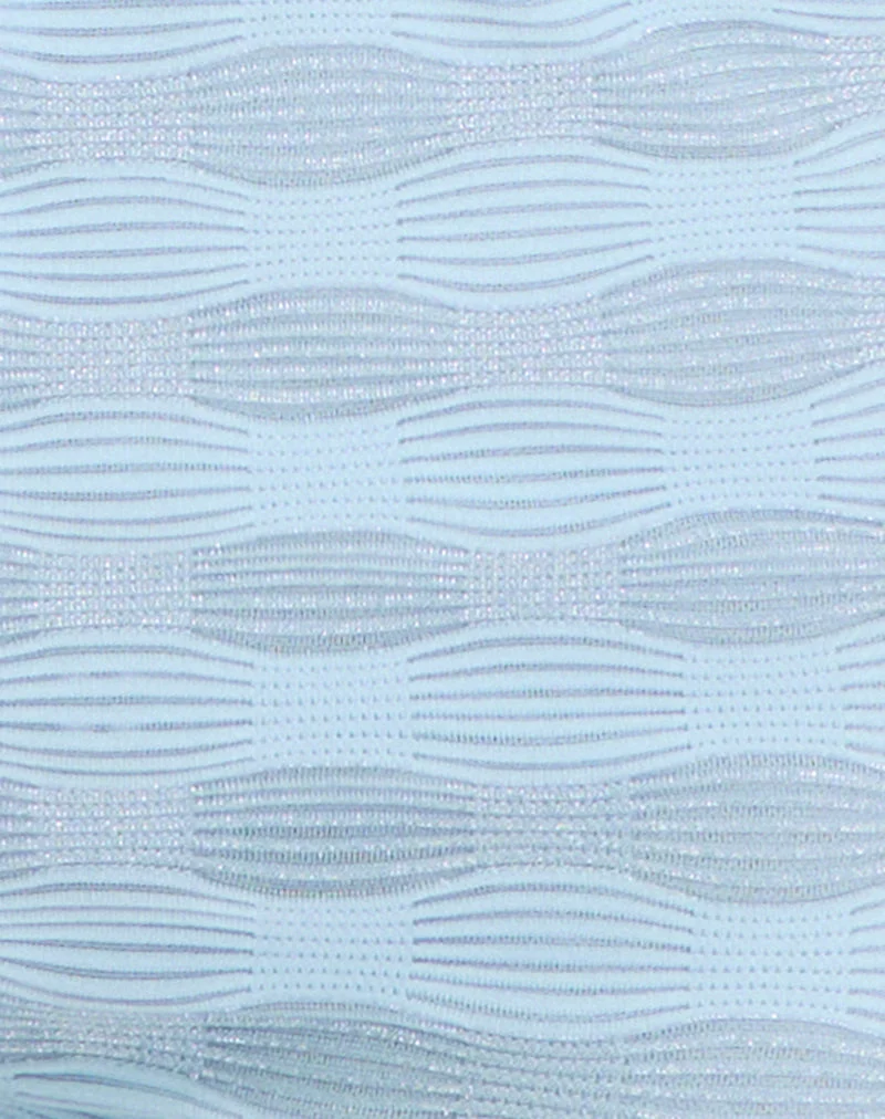 Short Shama en maille texturée bleue