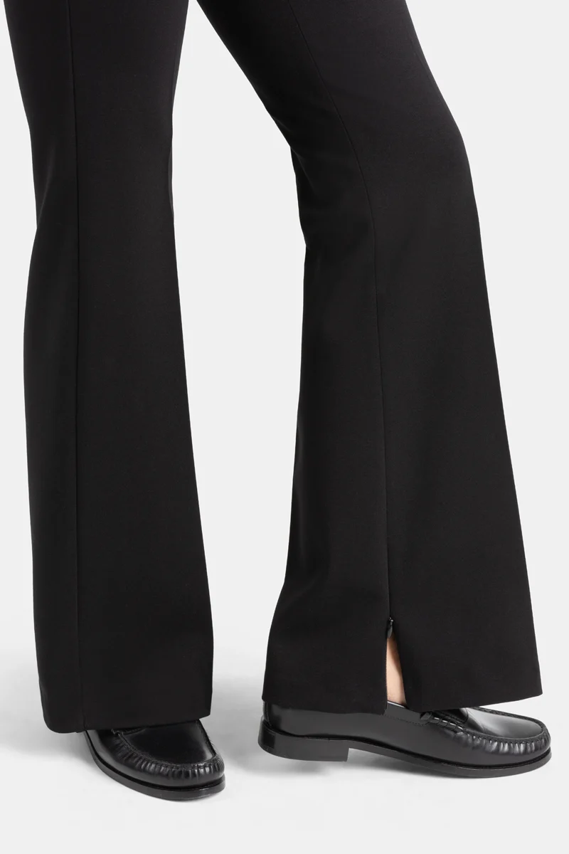 Pantalon extensible avec boutons et jambe évasée - Francis - Noir
