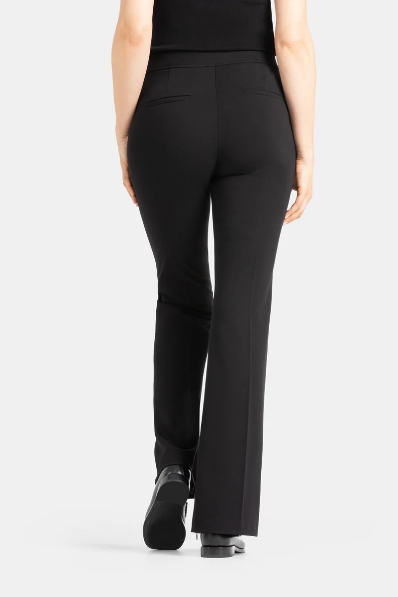 Pantalon extensible avec boutons et jambe évasée - Francis - Noir