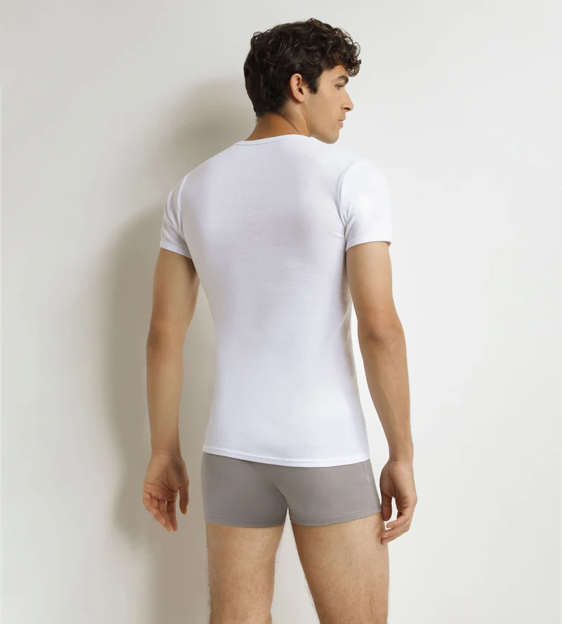 Lot de 2 t-shirts homme en coton Blanc à col rond EcoDim