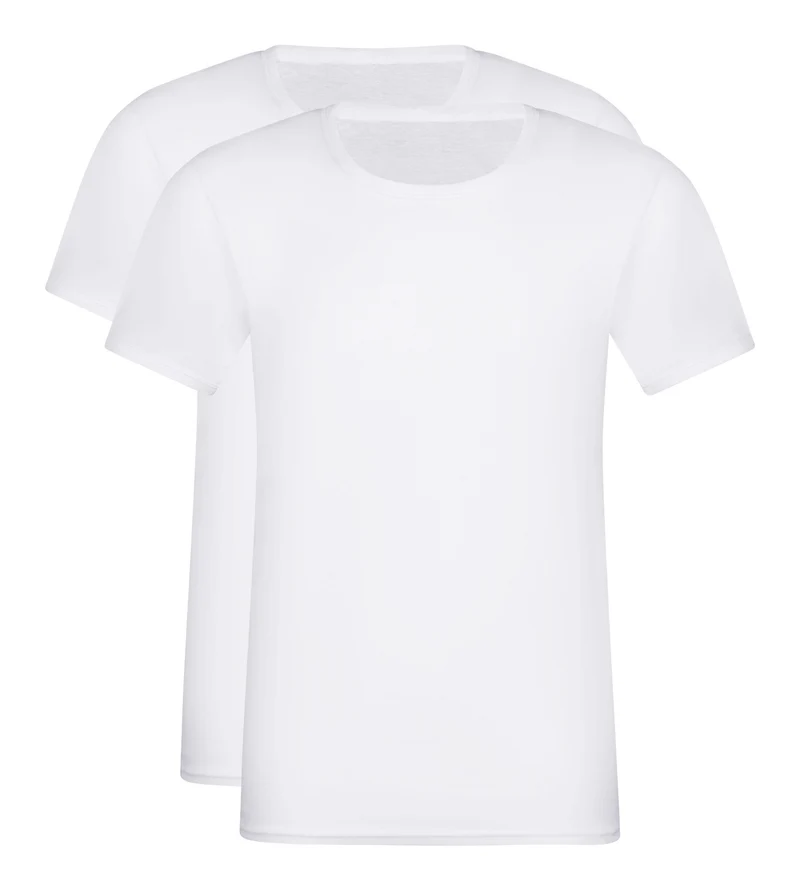 Lot de 2 t-shirts homme en coton Blanc à col rond EcoDim