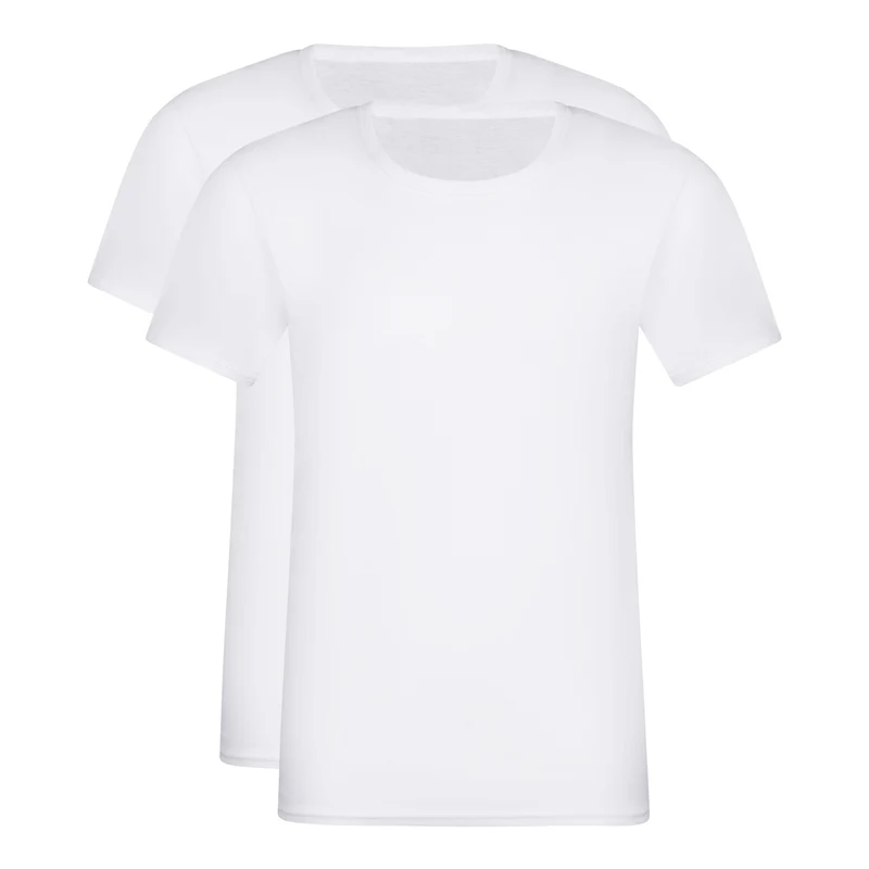 Lot de 2 t-shirts homme en coton Blanc à col rond EcoDim