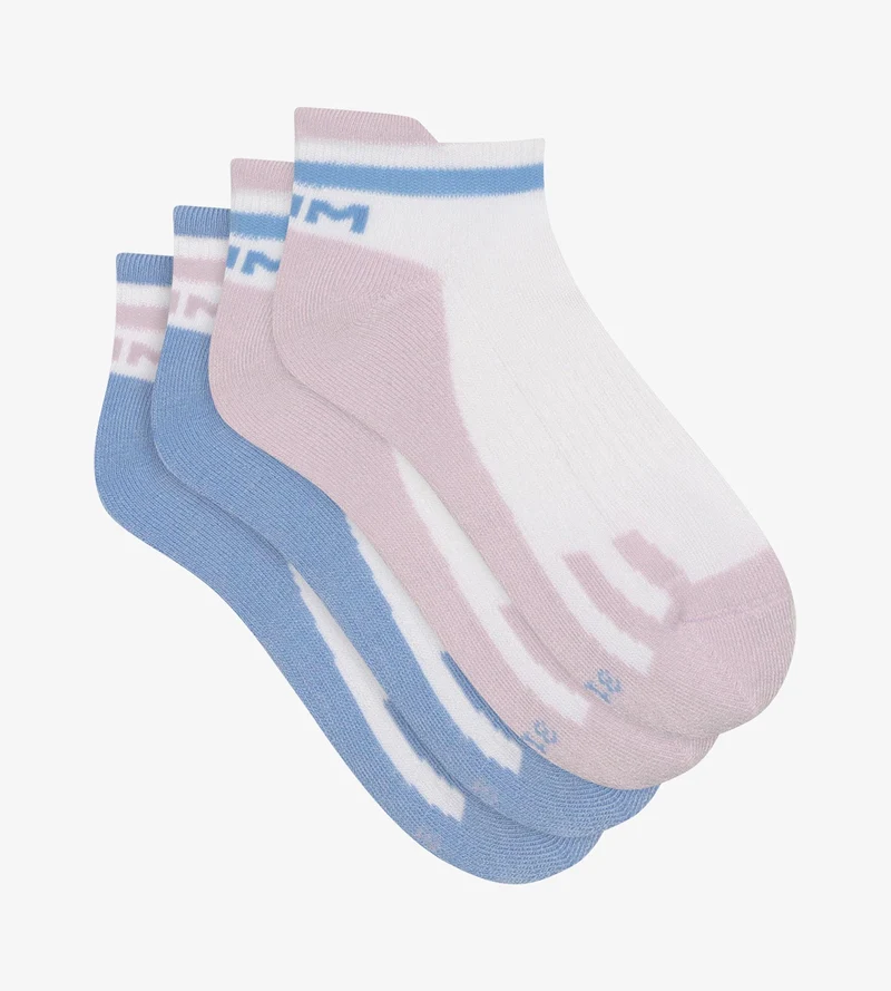 Lot de 2 paires de chaussettes unisexe retro Lila Bleu Dim Sport