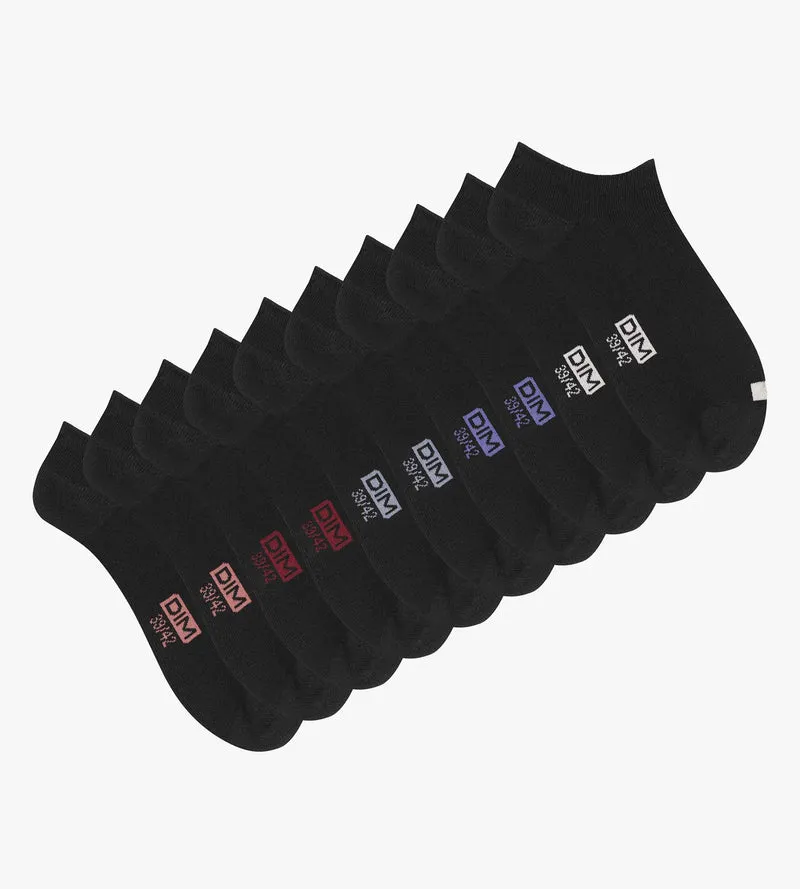 Lot de 5 paires de socquettes homme en coton Noir à vignettes EcoDim
