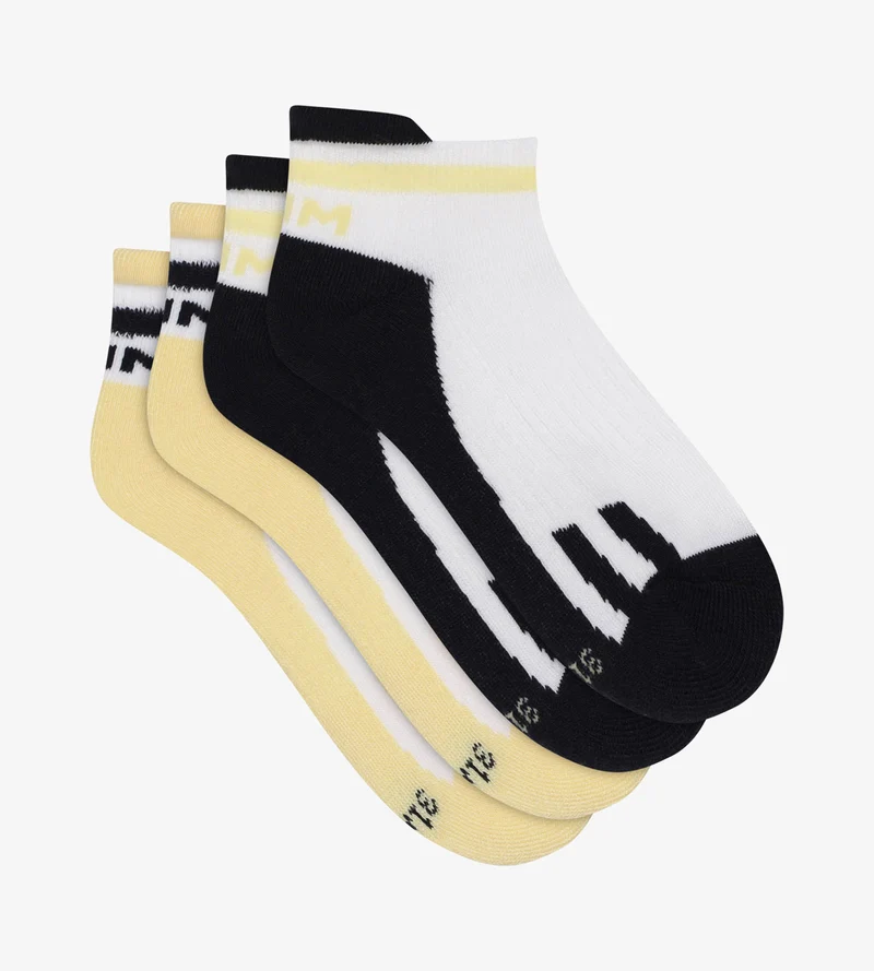 Lot de 2 paires de chaussettes unisexe retro Marine Jaune Dim Sport