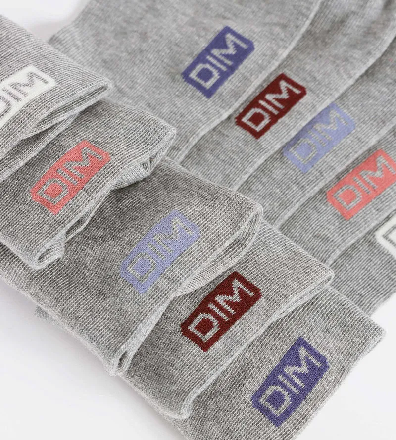 Lot de 5 paires de socquettes femme en coton Gris Clair EcoDim