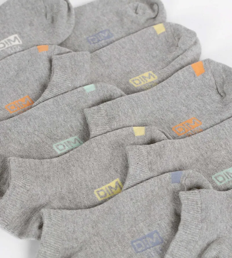 Lot de 5 paires de socquettes unisexes coton Gris à vignettes EcoDim
