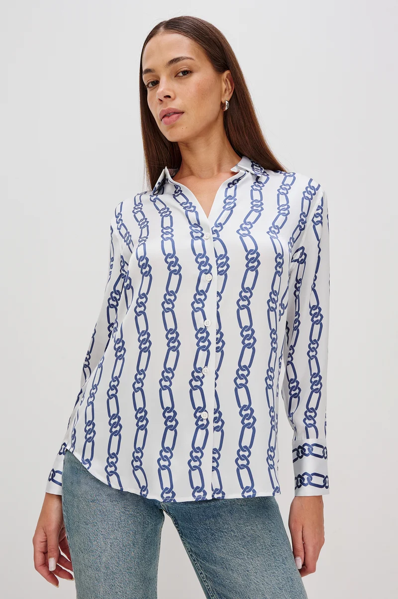 Blouse en soie avec imprimé de chaînes Dorian