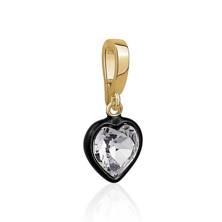 Charm cœur émaillé en cristal