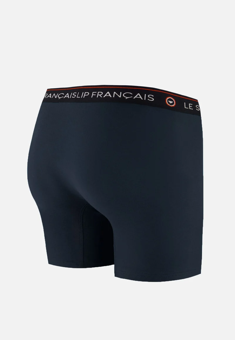 Boxer long marine en coton - Redoutable Long Marine