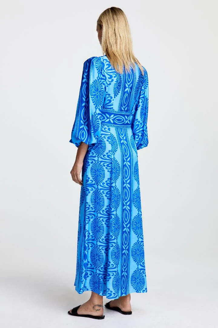 Robe longue croisée avec imprimé bohème