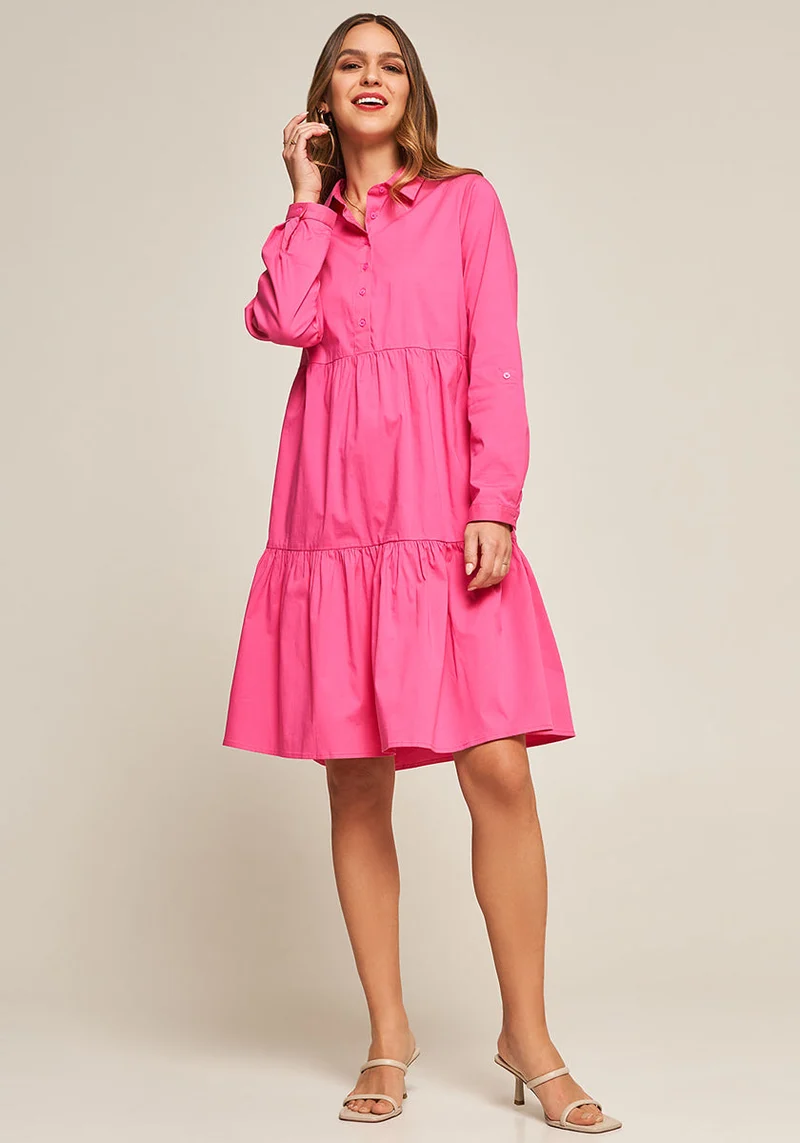 Robe chemise étagée