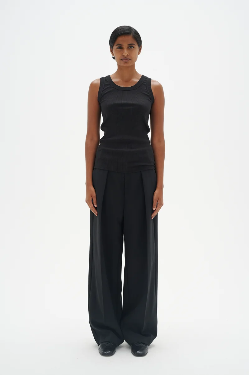 Camisole côtelée avec col rond Dagna