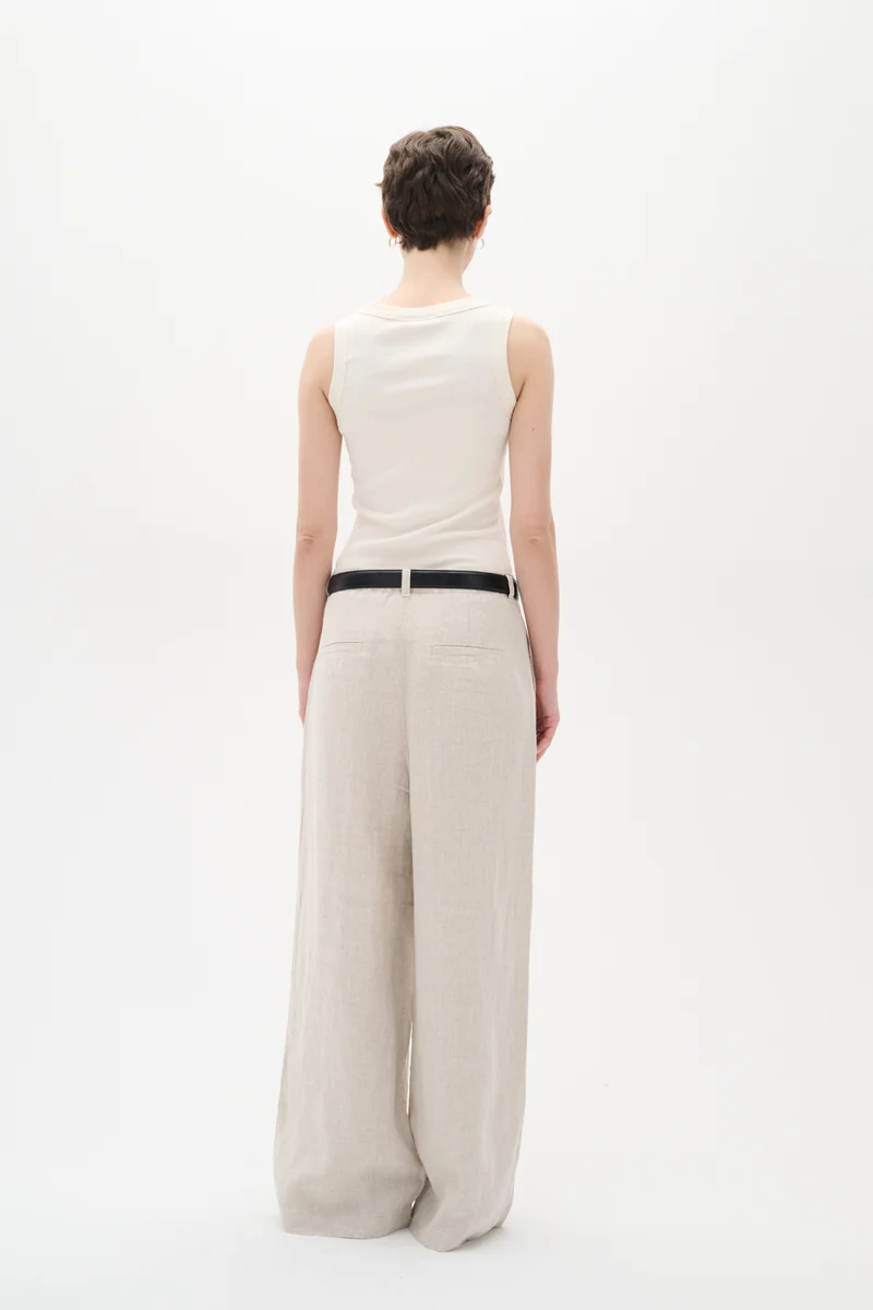 Camisole côtelée avec col rond Dagna